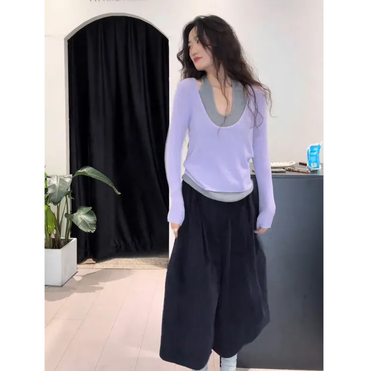 2025秋季新款时尚简约百搭休闲等设计感背心上衣裤子三件套