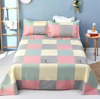 【惊喜款】外贸订单货粉色大格三件套床单230*250cm枕套一对48*74cm