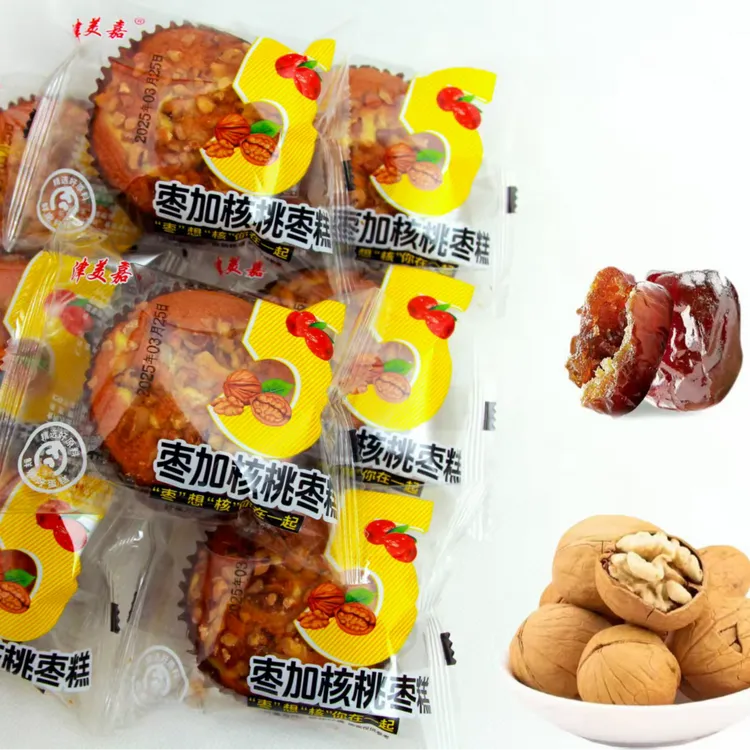 网红枣加核桃糕点儿童早餐健康美食营养即食枣糕面包蛋糕整箱包邮