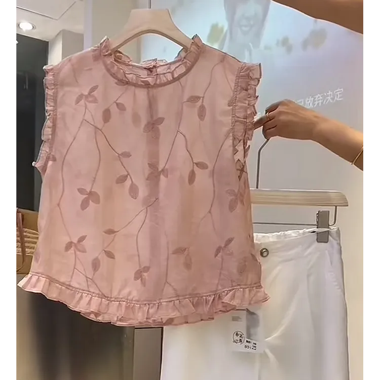 韩版小个子设计感无袖小衫女装2025夏季爆款时尚减龄显瘦上衣