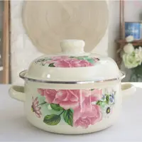 【到手一个】珐琅瓷搪瓷福锅汤锅平底煎药锅炖锅 图案款式随机