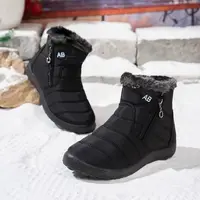 W2438W跨境棉鞋女士雪地靴防水棉鞋 户外防滑保暖妈妈鞋