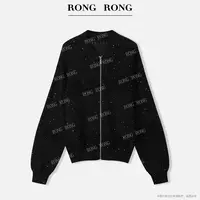 溶溶J【棱光织战】RONGRONG 镂空拉链开衫针织外套MZ007