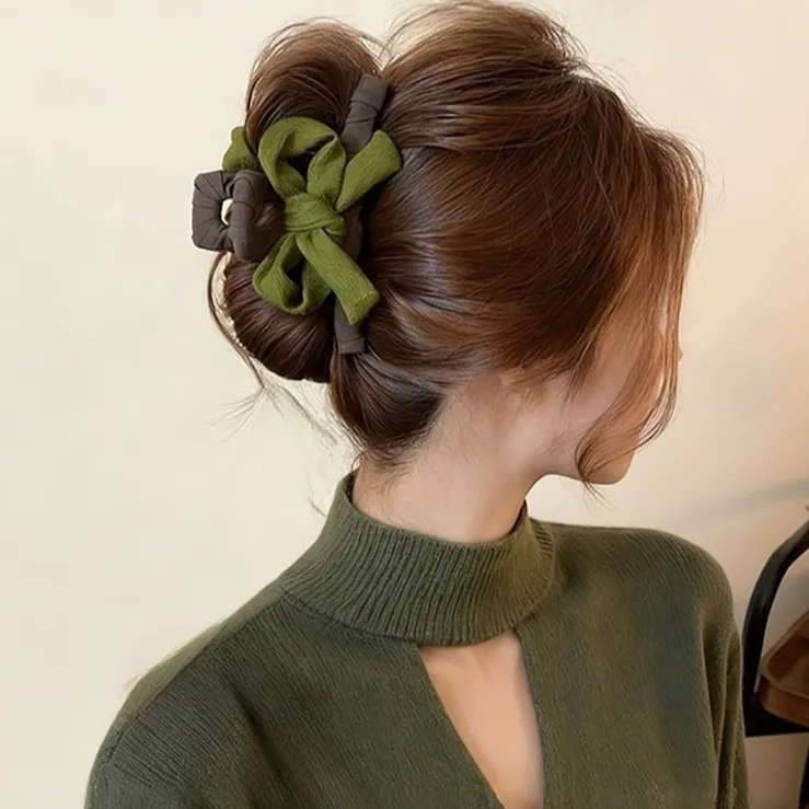 早秋蝴蝶结发夹抓夹女2025新款大号鲨鱼夹发量大后脑勺盘发卡发饰