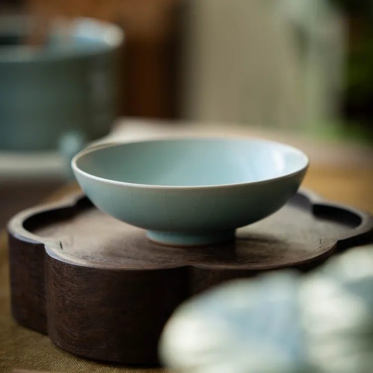 简匠汝窑当代开片可养仿古釉普洱杯汝瓷主人杯茶杯