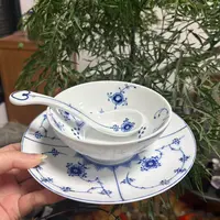 【观造集/万寿春藤】景德镇高温白瓷陶瓷碗盘精致一人食三件套碗盘