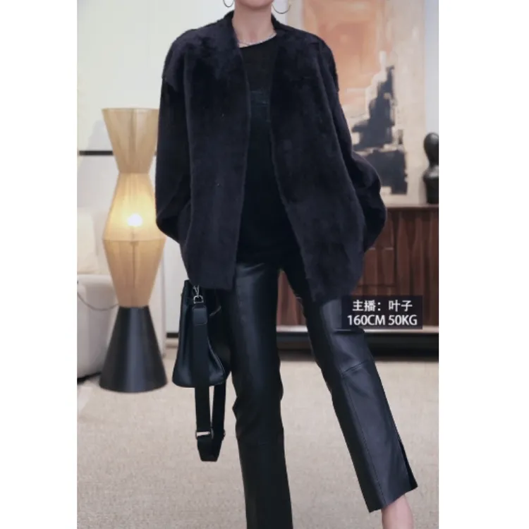 现现直发【重塑经典】A级弹力绵羊皮皮裤显瘦修身九分皮裤25325005