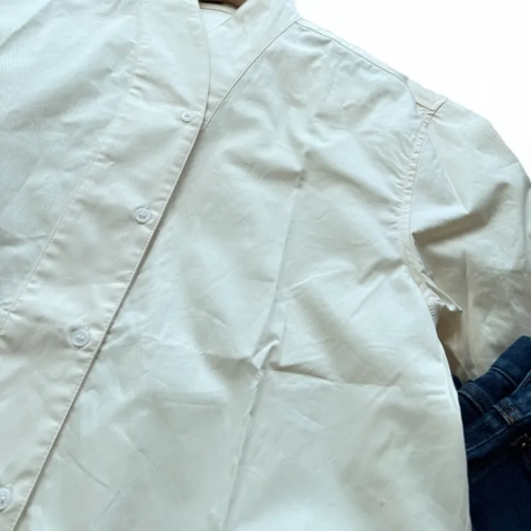 < 禅意系列 >极简立领宽松长袖新中式衬衫女百搭精致时尚通勤衬衣