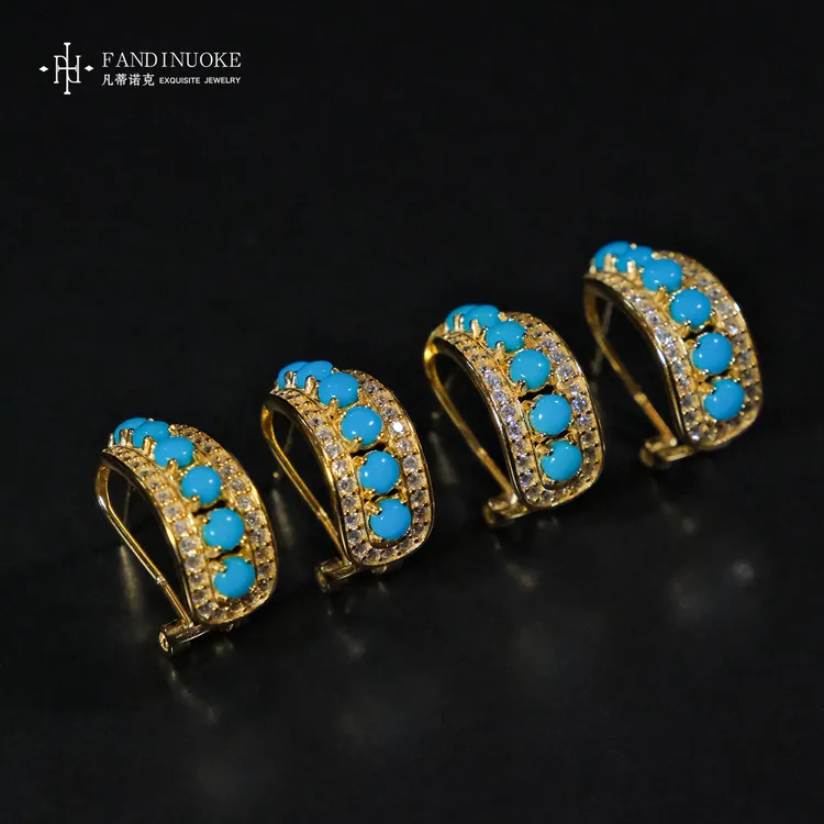 【加加专属】22 MJ26369-S925银绿松耳扣-多样性发一件-3mm