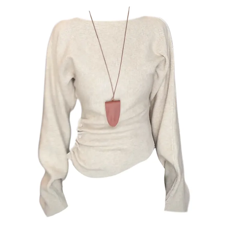 大码胖MM秋冬2025新款露肩针织衫女收腰显瘦高级感漂亮氛围感上衣