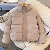 清仓外套2025新款短款宽松面包服立领防风棉衣棉服香槟色19款