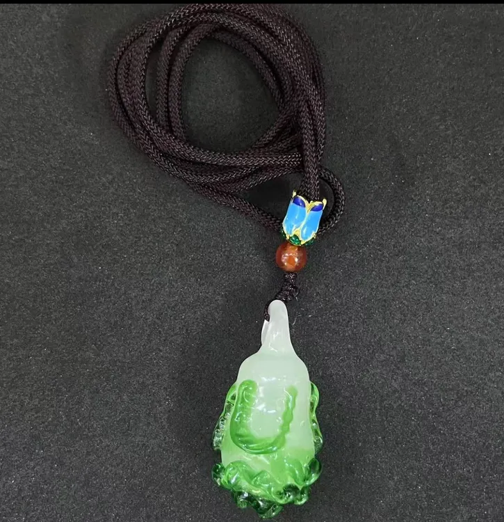 淄博手作非遗琉璃白菜“百财聚来”家居摆件