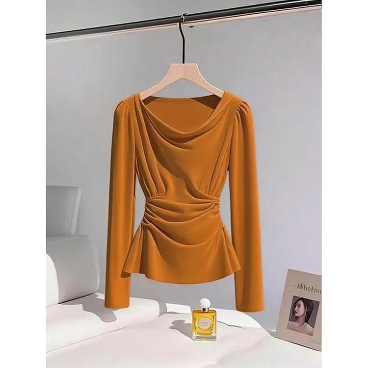 法式轻奢时尚百搭长袖衬衫女秋季新款洋气减龄上衣轻熟风别致小衫