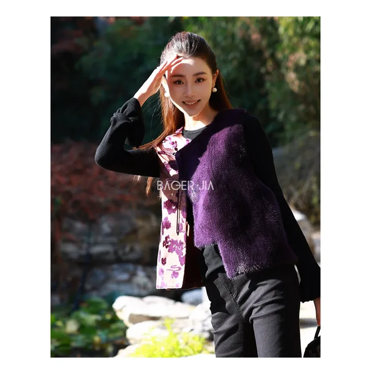 42-【传承/王晨漳绒】宝儿家含幂BJ113625410冬季款祥云纹水貂马甲