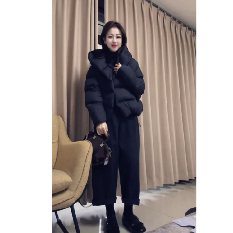 2025秋冬季新款时尚一整套气质慵懒风百搭休闲棉服裤子两件套