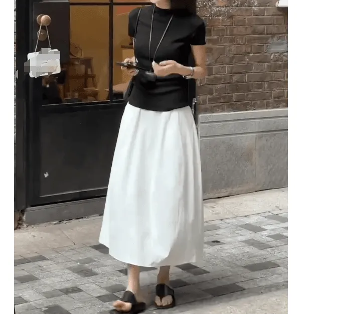 新款气质百搭简约上衣时尚休闲半身裙潮流女装1