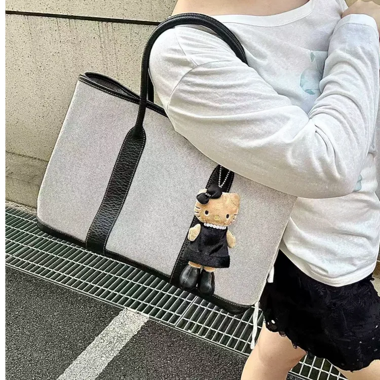 95新 Hermes/爱马仕 熊猫色花园36手提包