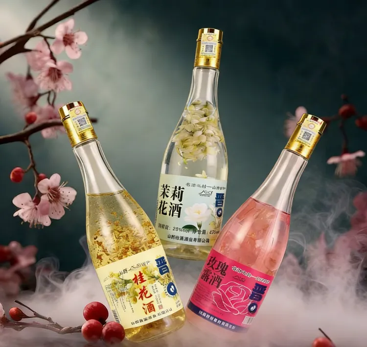 玫瑰酒桂花酒茉莉花酒花香酒28度低度数果香四溢女生微醺甜口小酒