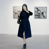 【格一专场专属】女直下摆长袖长款毛呢外套显瘦外套轻奢收腰2627