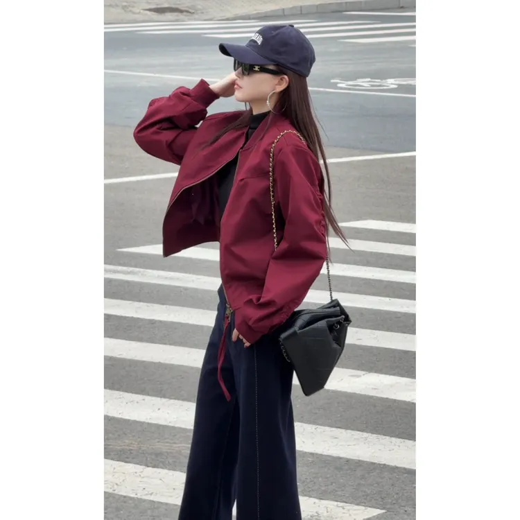【美伢专属】西海岸 秋季新款夹克短款立领棒球服外套百搭休闲上衣5133