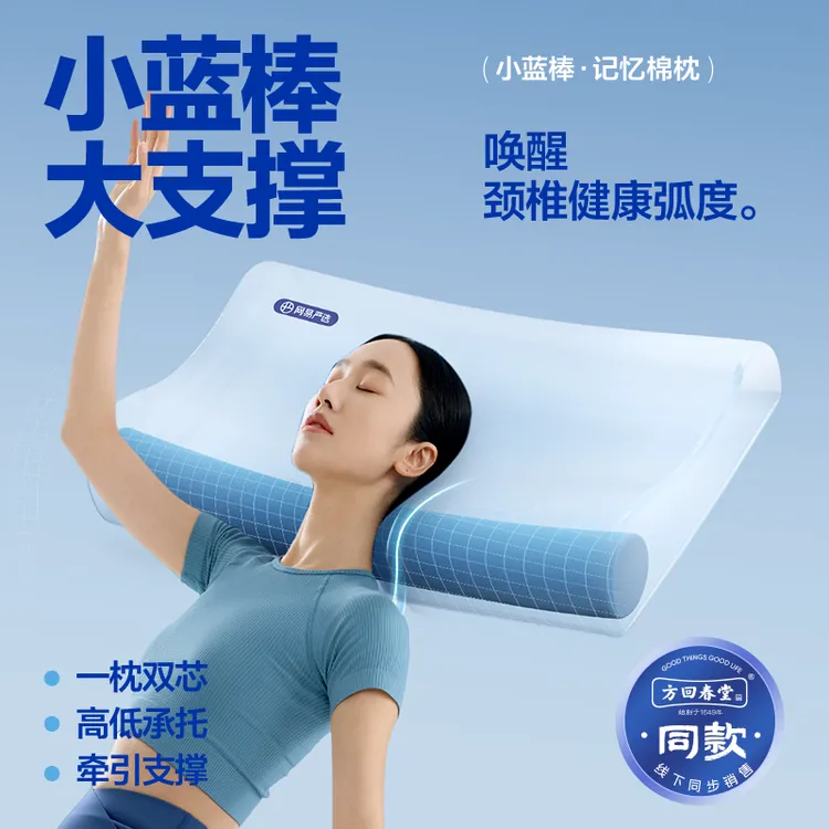 【刘庸同款】网易严选 B03小蓝棒记忆棉护颈枕深睡慢回弹枕