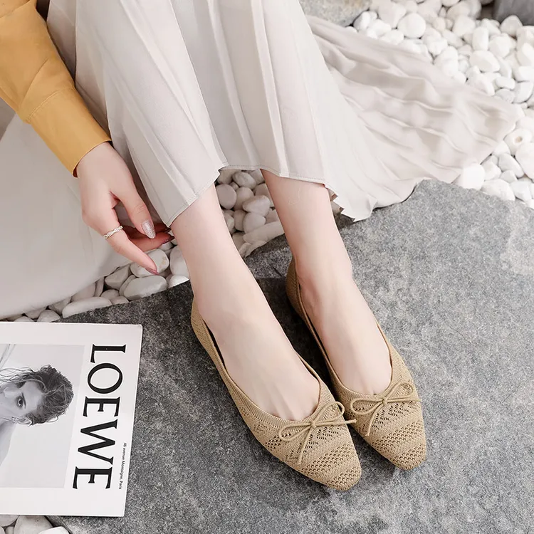 【直播专属】TASMAN AUS 针织蝴蝶结芭蕾舞鞋时尚百搭懒人鞋4369