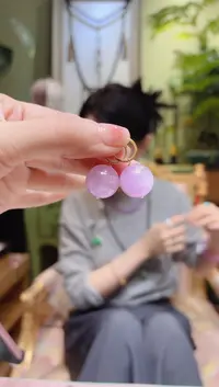 【闪购商品】锂辉石耳饰18K金镶嵌紫锂辉耳扣耳饰17.1