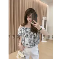 奈奈妮【庄生蝶梦】T恤短袖夏季法式设计感气质时尚百搭9912