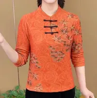 B614#时尚盘口国风系列印花打底衫（2XL~5XL 90~160斤）
