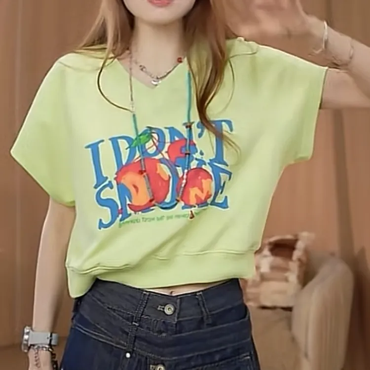 设计感时尚套头宽松显瘦短袖T恤女2025夏季新款女士百搭通勤上衣