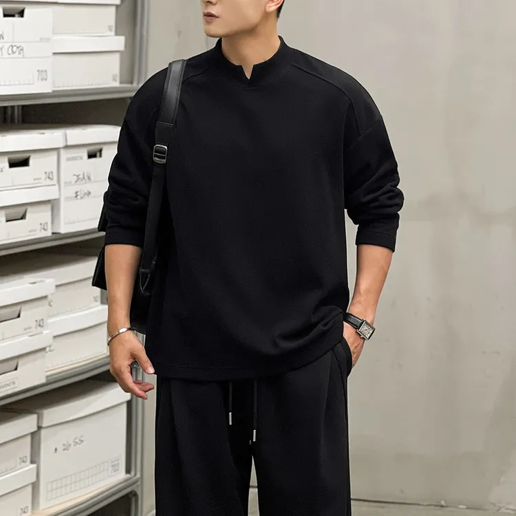 【双面德绒小V设计款】冬季保暖显肩宽长袖男内搭打底