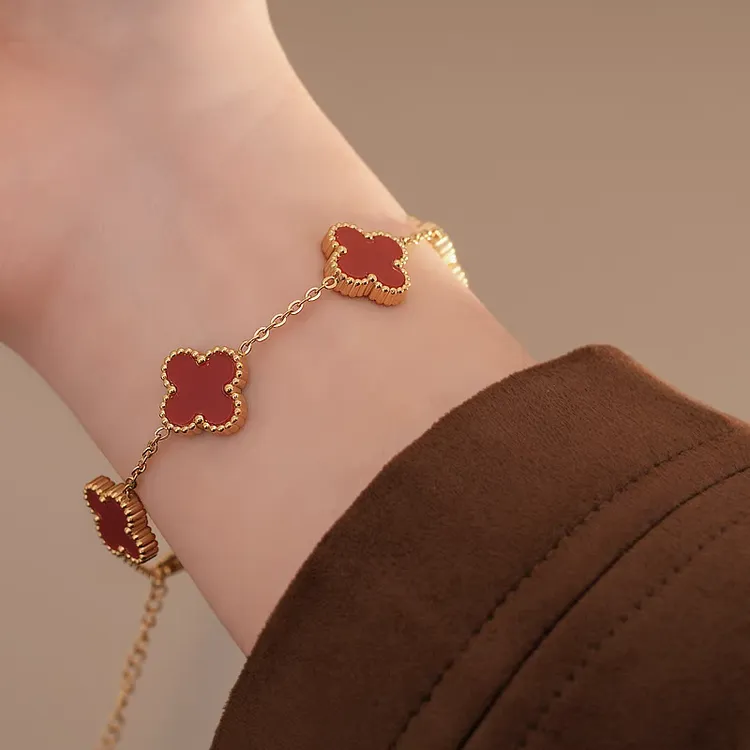 钛钢手链 【镀K金】双面四叶草可调节饰品小众设计感精致高端手链