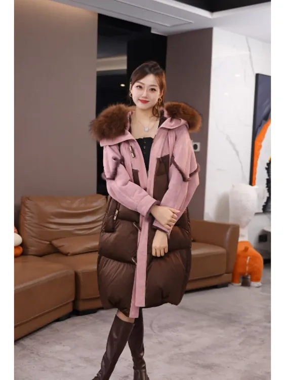 2025年秋冬新款女款外套貉子毛领气质时尚设计师CX2518