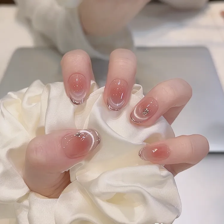 【紫  韵】手工高端穿戴甲显白紫色猫眼法式流行气质可拆卸款式