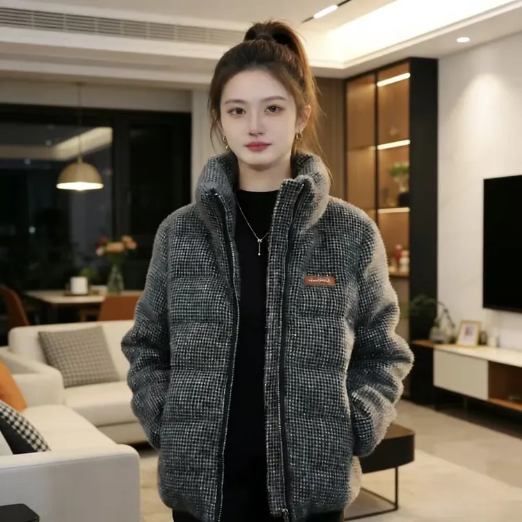 运费补贴）秋冬显白高级灰棉女服外套女流行时尚女装御寒保暖外套