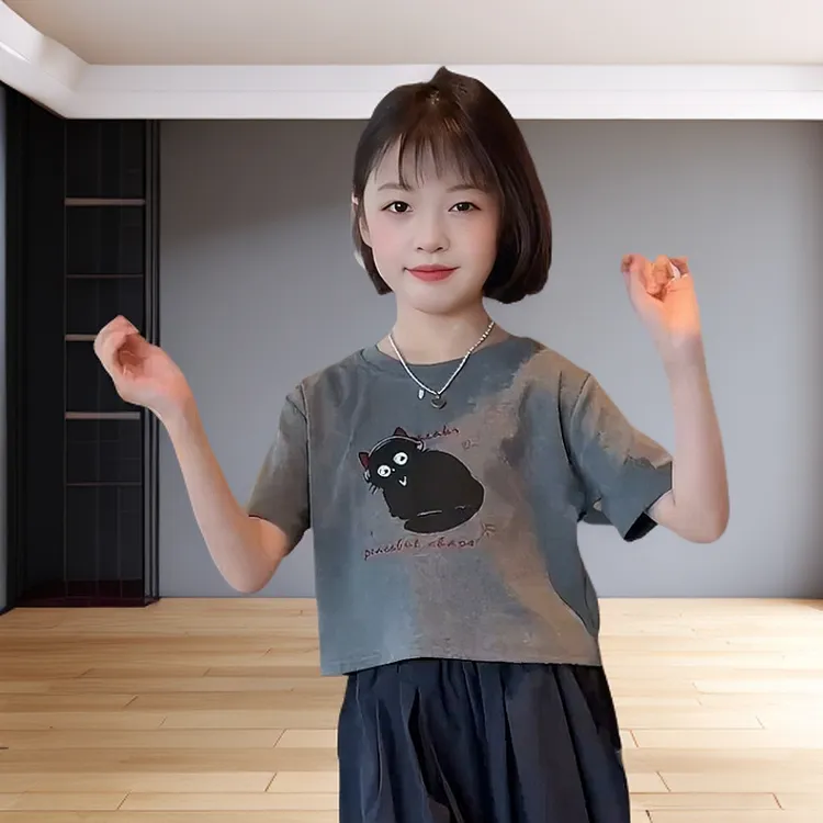 女童夏装休闲短袖套装2025新款中大童儿童女孩夏季时髦裙裤两件套