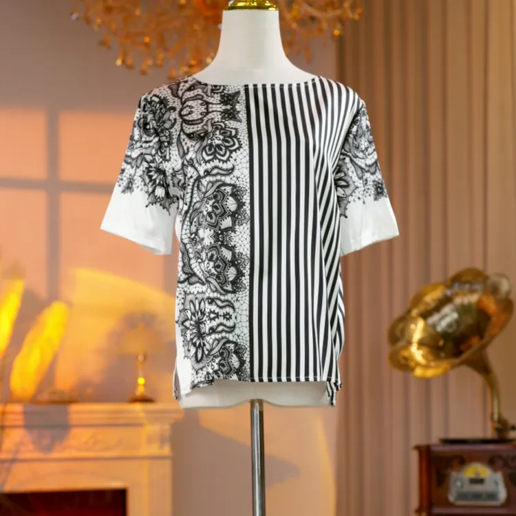 桑蚕丝高定时尚气质减龄上衣  250236