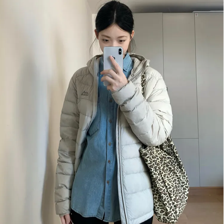 排骨轻薄棉服女短款2025新款冬季加厚棉袄情侣连帽修身外套小个子