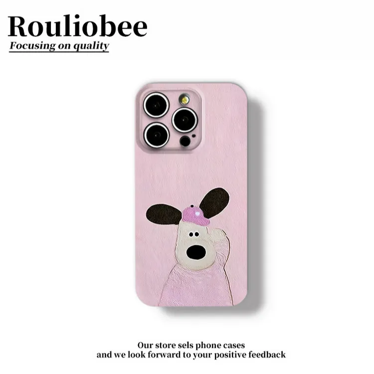 油画掌门狗适用苹果16/15pro手机壳iPhone13华为vivo小米14oppo套