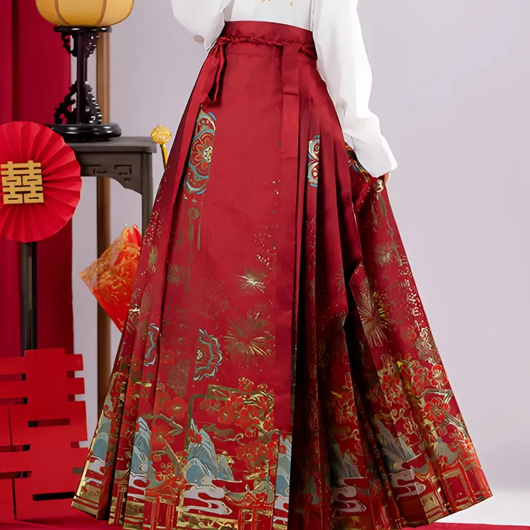 【万家灯火】年度清仓-爆款织金新款汉服国风马面裙明制重工大码