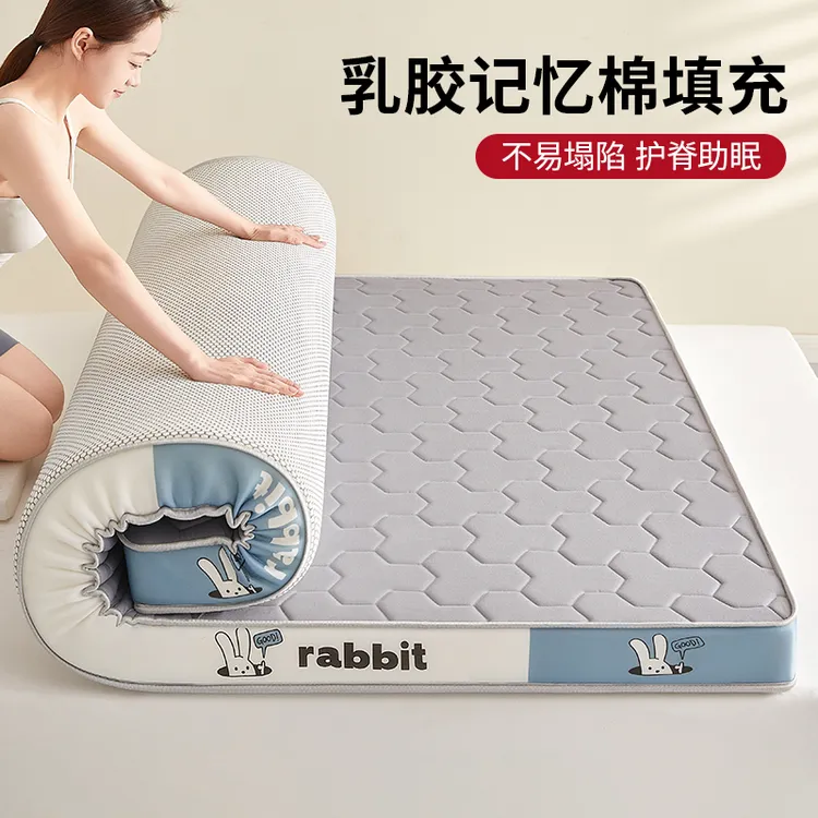 乳胶床垫遮盖物家用卧室软垫子裸睡榻榻米海绵垫单人床褥租房专用