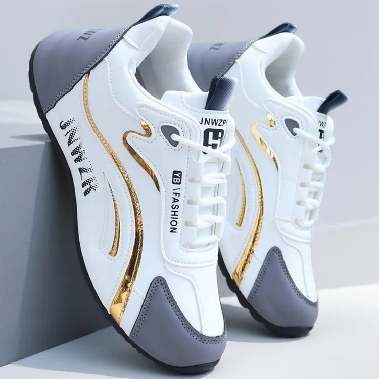 时尚男鞋秋季防水运动鞋2025新款爆款百搭皮面透气休闲鞋潮流时尚