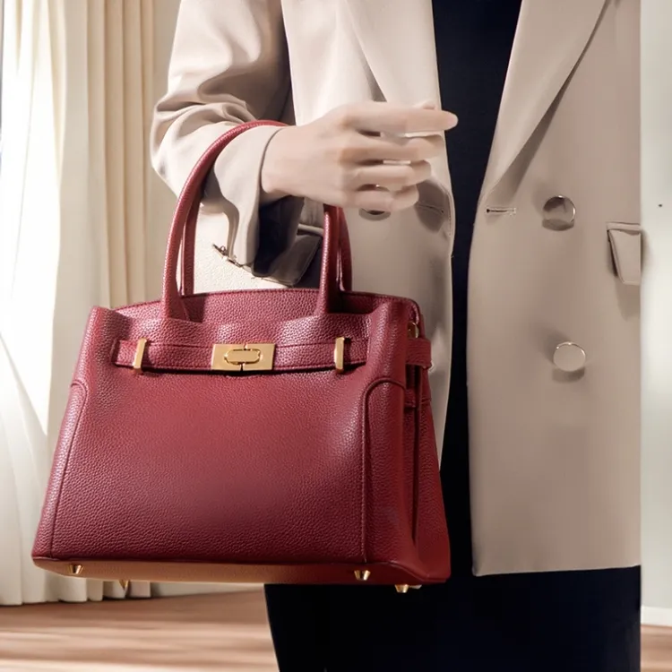 手提式大气单肩通勤风手提包横款休闲百搭气质时尚轻奢妈妈包