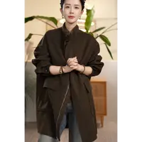 Y【叭哒不惑】山羊绒绵羊毛大衣立领毛呢外套女宽松百搭上衣