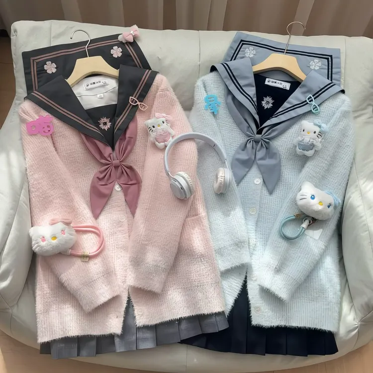 猫腻正版原创jk奈良樱双子套装女水手服学院风秋冬双子套装