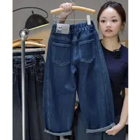x小猫秋款软牛仔直筒裤男女款韩版简约款中大童牛仔裤