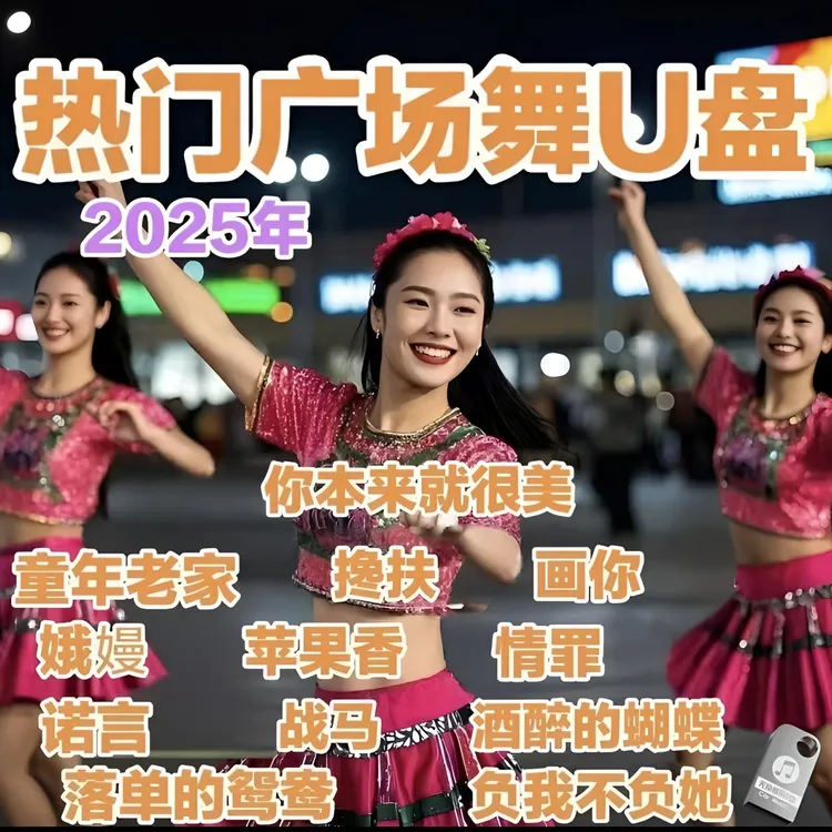2025广场舞优盘中老年健身操视频歌曲零基础入门mp3/mp4通用u盘