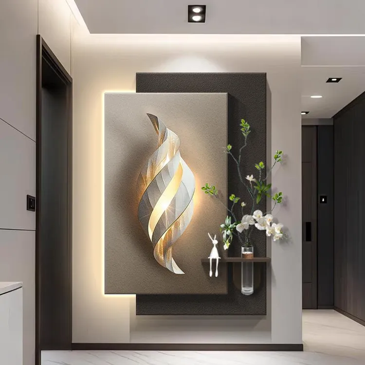 轻奢高级感入户玄关装饰画现代简约走廊过道挂画2025新款玄关壁画