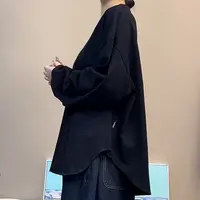 棉料名线弧度百搭长袖上衣女