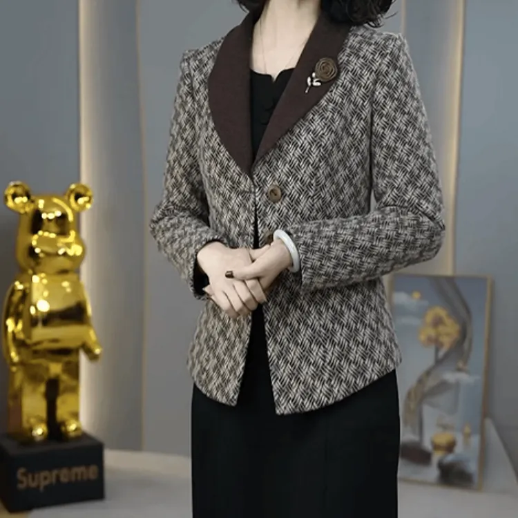 B404【短外套】2025秋冬新款时尚高端洋气减龄休闲百搭西装短外套